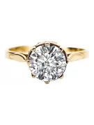 Ring Vintage craft Zircon 14K Yellow gold vrc366y
